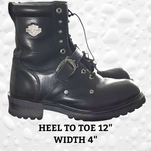Harley-Davidson Leather Biker Boots – Size 9 Wide - Picture 9 of 10